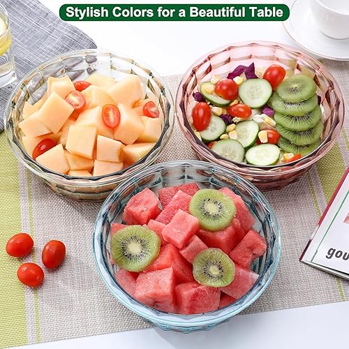 Miniatura 6 de Taiuloo Cuencos de ensalada de 3 piezas con tapas, recipientes de plástico sin BPA para preparar comidas para el almuerzo, almacenamiento de