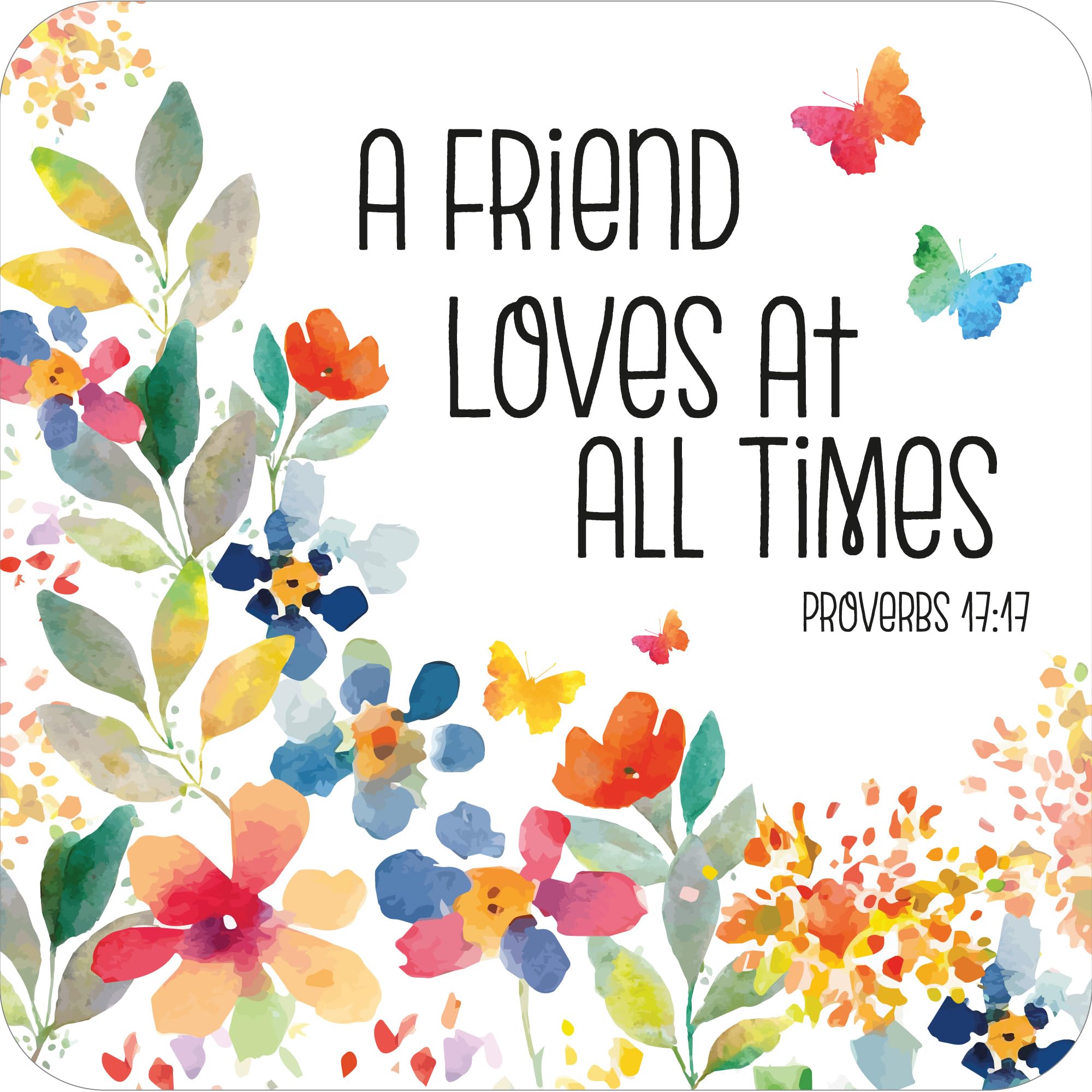 Christian Coasters, Pack of 6 cork coasters, with Bible verse or inspirational words. Beautiful Christian gifts for women or men, by Just Cards Direct (A Friend Loves)