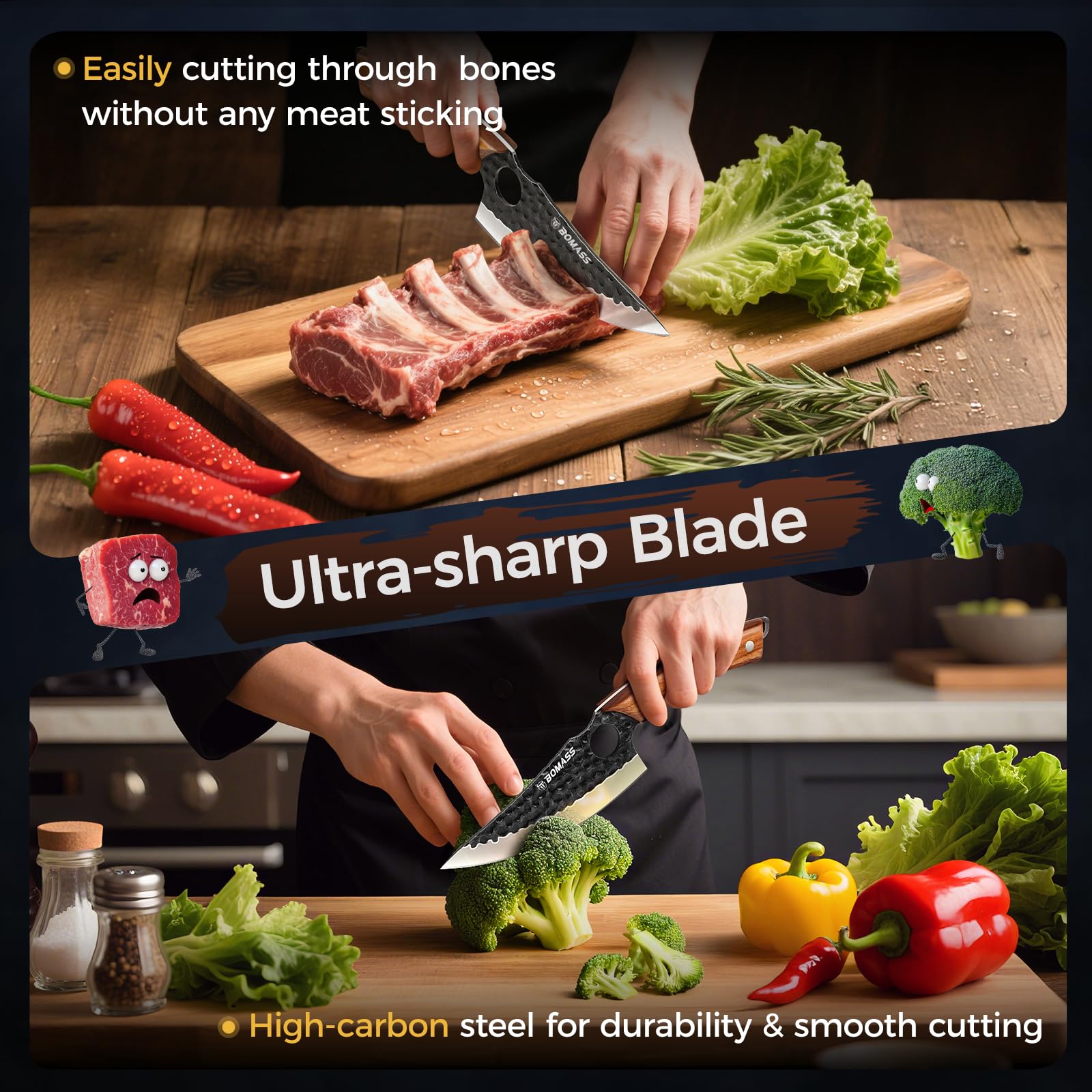 5PCS Butcher Knife Set, Hand Forged Kitchen Chef Knife Set Gift — Amazon image 2