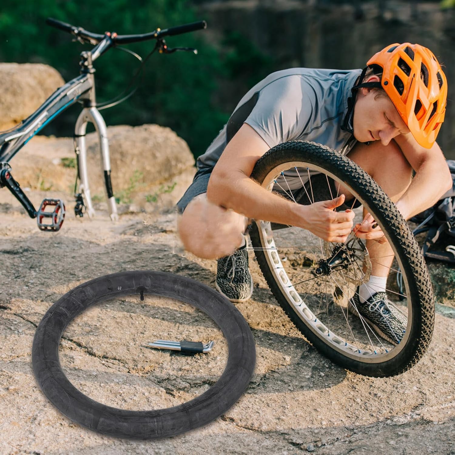 FUOYLOO 2pcs 26x4.0 Inch Fat Bike Inner Tubes Wide Heavy Duty Electric Scooter Tire Tubes Replacement for Winter and Mountain Bikes