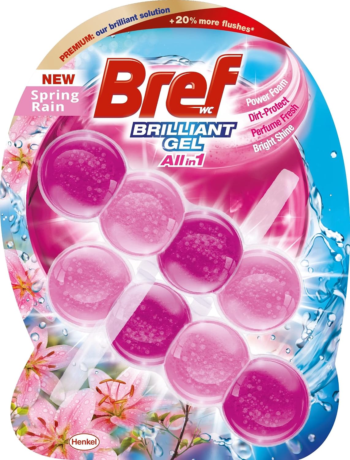 Bref WC Brilliant Tuvalet Temizleme Jel Çiçek Kokulu 2'li 2 x 42 g , Jel Çiçek 2