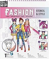 Vista 6 de Style Me Up: Plantilla y estilo de moda, kit de arte para niños, incluye 30 plantillas de modelos para elegir, más de 80 plantillas de moda