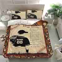 Personalized Baseball Duvet Cover Set - Custom Name & Number, Twin To King Sizes, Includes Pillowcases