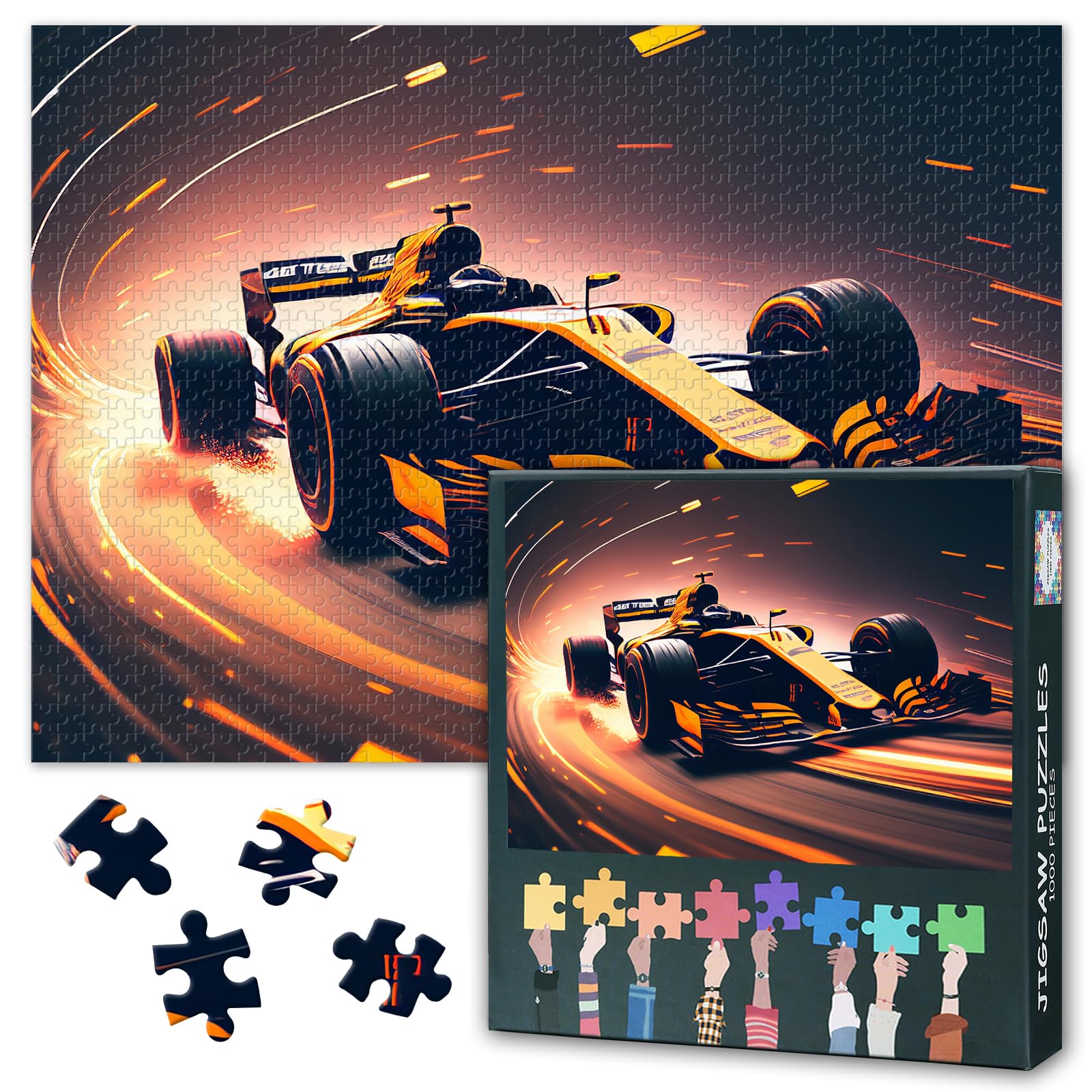 Race Car 1000-Piece Jigsaw Puzzle for Adults - Super Car Pictures Challenging Wall Decor for Home Bedroom Decor 50x70 cm
