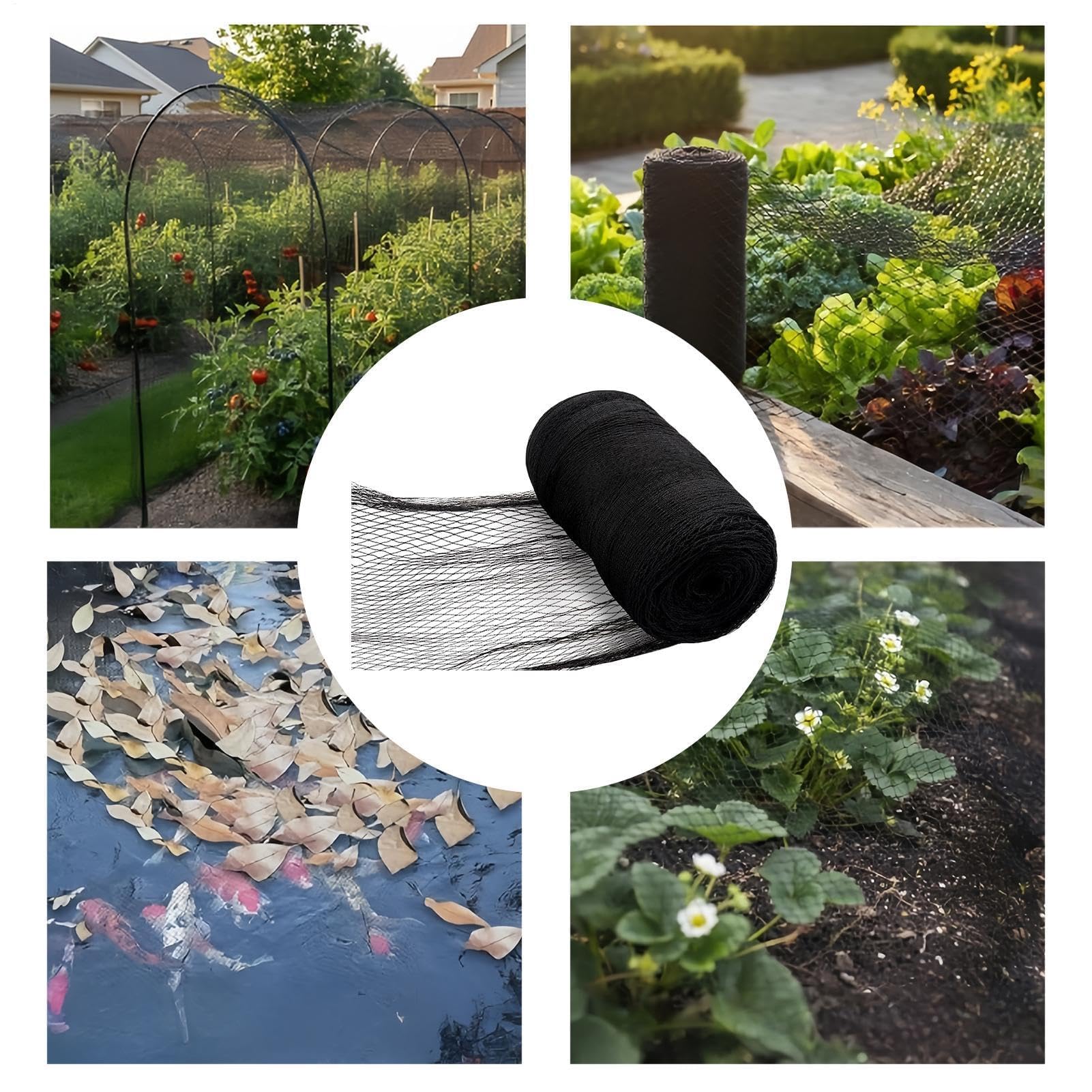 Garten-Pflanzennetz mit Bindern & Pfählen, Schutznetz
