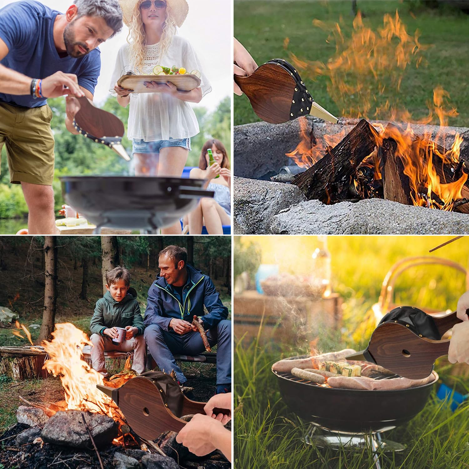 Fuelles de Chimenea, Soplador de Aire de Madera, Soplador de Chimenea Manual, Incluye Cordón Para Colgar, Adecuado Para Barbacoas En Casa, Acampadas, Chimeneas y Senderismo, 30.5 x 12.5cm — view 6