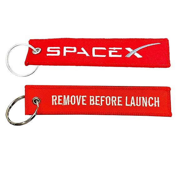 II019 Space X REMOVE BEFORE LAUNCH Keychain or Luggage Tag or zipper