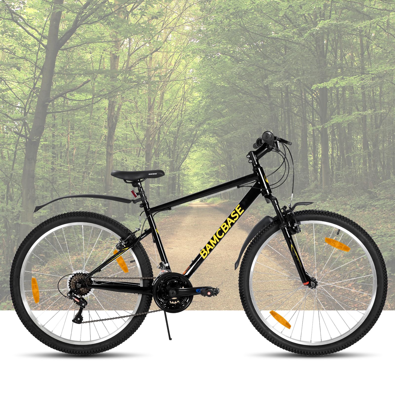 Hiland Mountain Bike 26/27,5 Pollici, 18 Marce Mountain Bike, Freni V-Brake, MTB per Uomini e Donne, Adulti, Colore Nero/Blu/Grigio