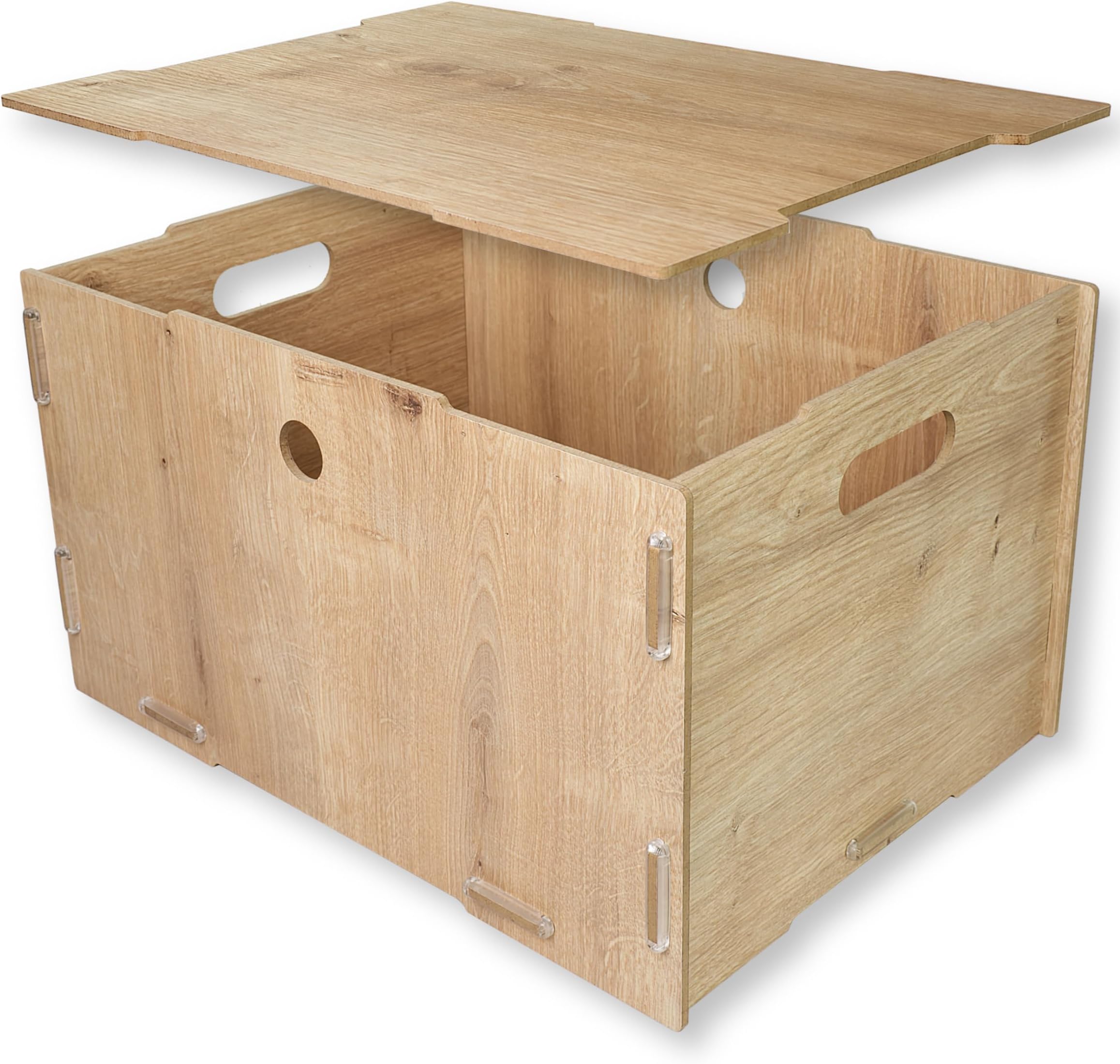 holzkiste für spielzeug Creative Deco XXL Große Holzkiste mit Deckel | 40x30x24 cm (+/-1cm