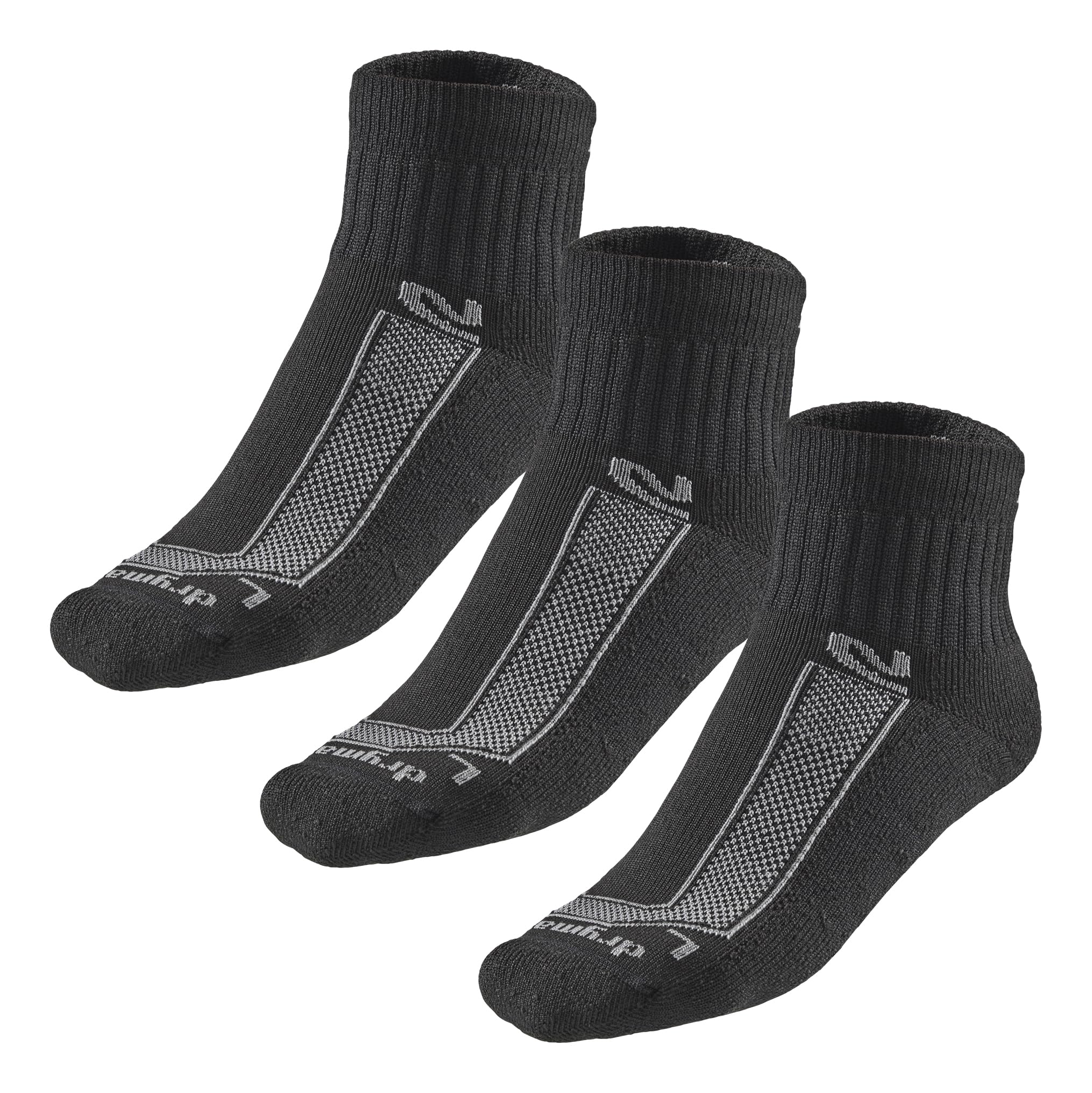 R-Gear Drymax - Calzini da corsa per uomo e donna | Traspiranti, controllo dell'umidità e anti blister, confezione da 3, Cuscino nero/medio, Large