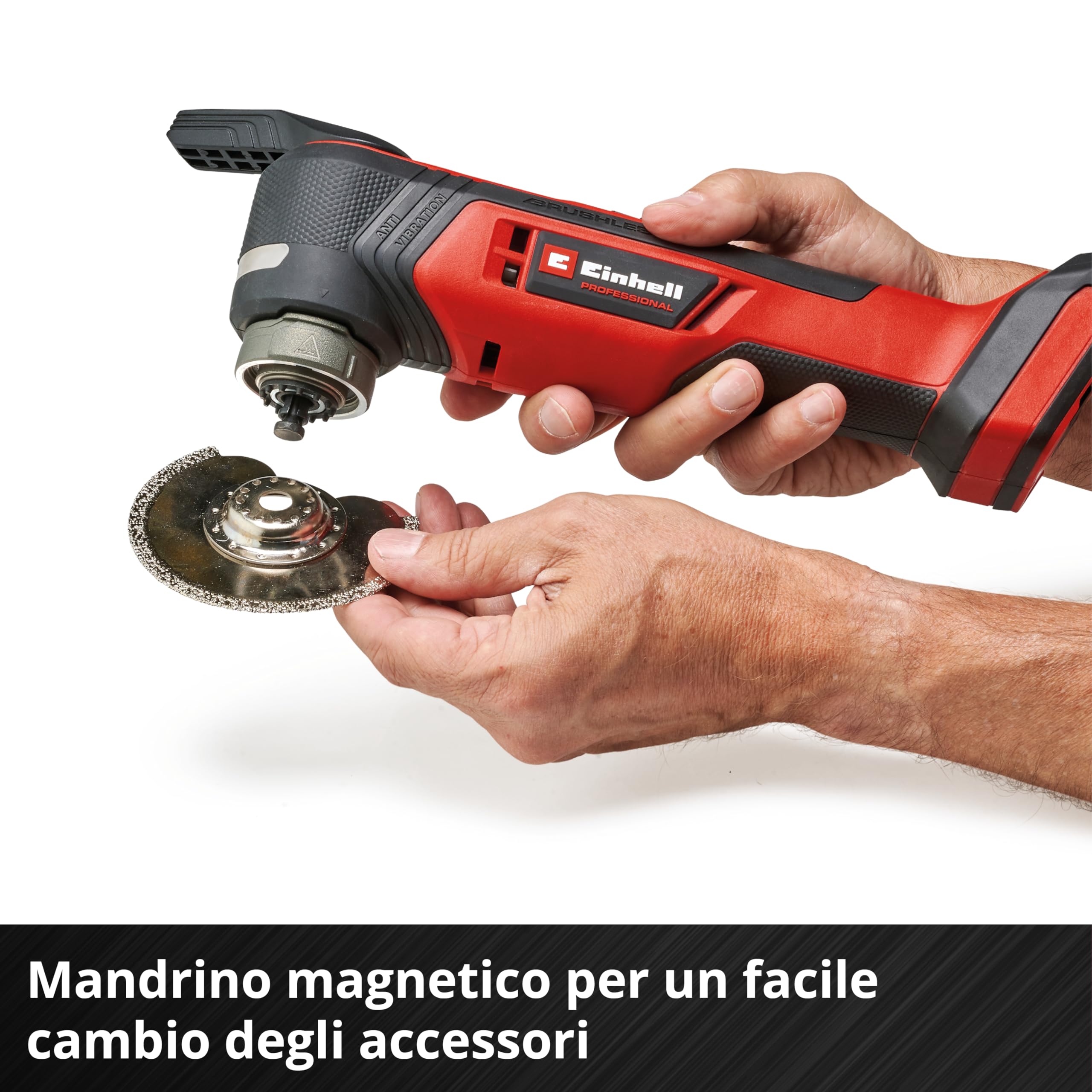 Einhell Professional utensile multifunzione TP-MG 18 Li BL-Solo Power X-Change (18 V, 3 funzioni, mandrino magnetico, accessorio incluso, batteria esclusa)