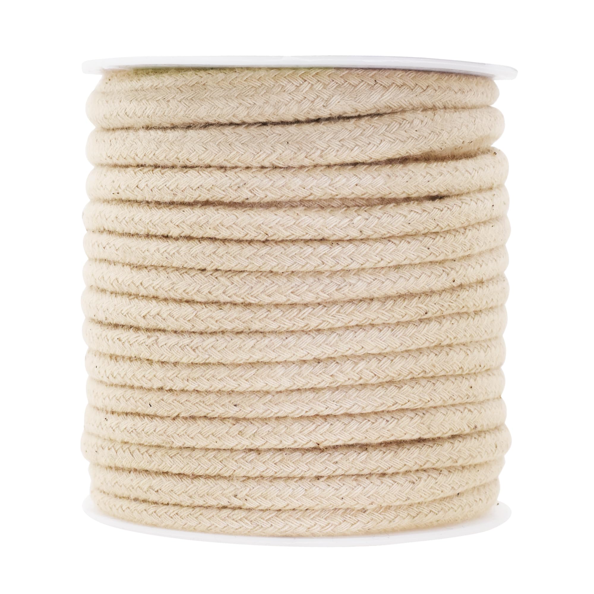 Mandala Crafts Cream Soft Replacement Drawstring Cords for Sweatpants Bags - Piping Cord for Sewing Upholstery - 20 Yds 6mm Cotton Cording Macrame Rope Corset Strings