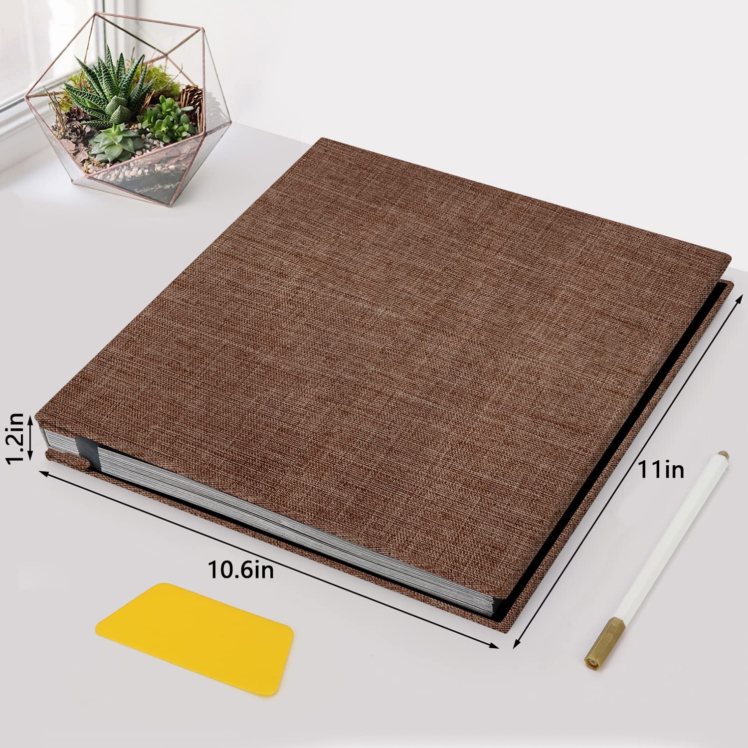 Zesthouse Álbum de fotos autoadhesivo, 60 páginas magnéticas para álbumes de recortes con página adhesiva, álbum de fotos con capacidad para 8 x 10, 5 x 7, 4 x 6 y 6 x 8 y 3 x 5, ideal para bodas