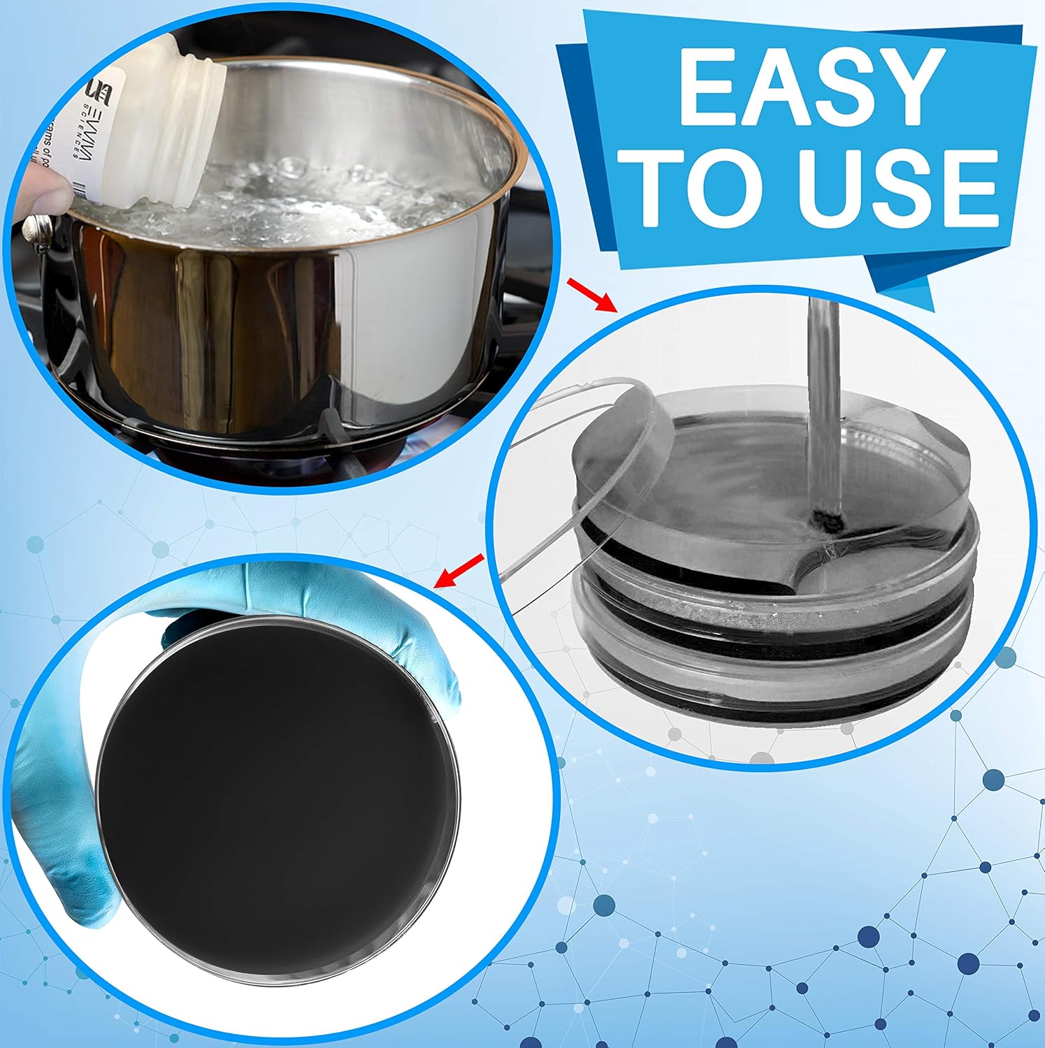 Potato Dextrose Agar Powder With Activated Charcoal 100 Grams - Evviva Sciences - Make Up To 105 Agar Petri Dishes - Excellent Growth Medium for Mushrooms & Science Projects