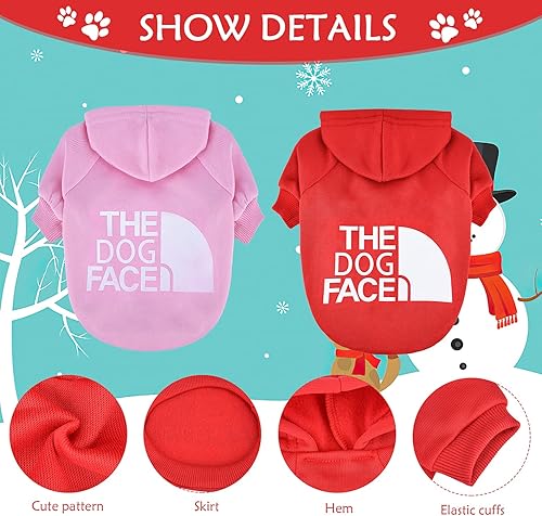 Miniatura 3 de Sudadera con capucha para perro, paquete de 2 suéteres para cachorros, para perros pequeños, niñas, niños, chihuahua, ropa para perritos, ropa para