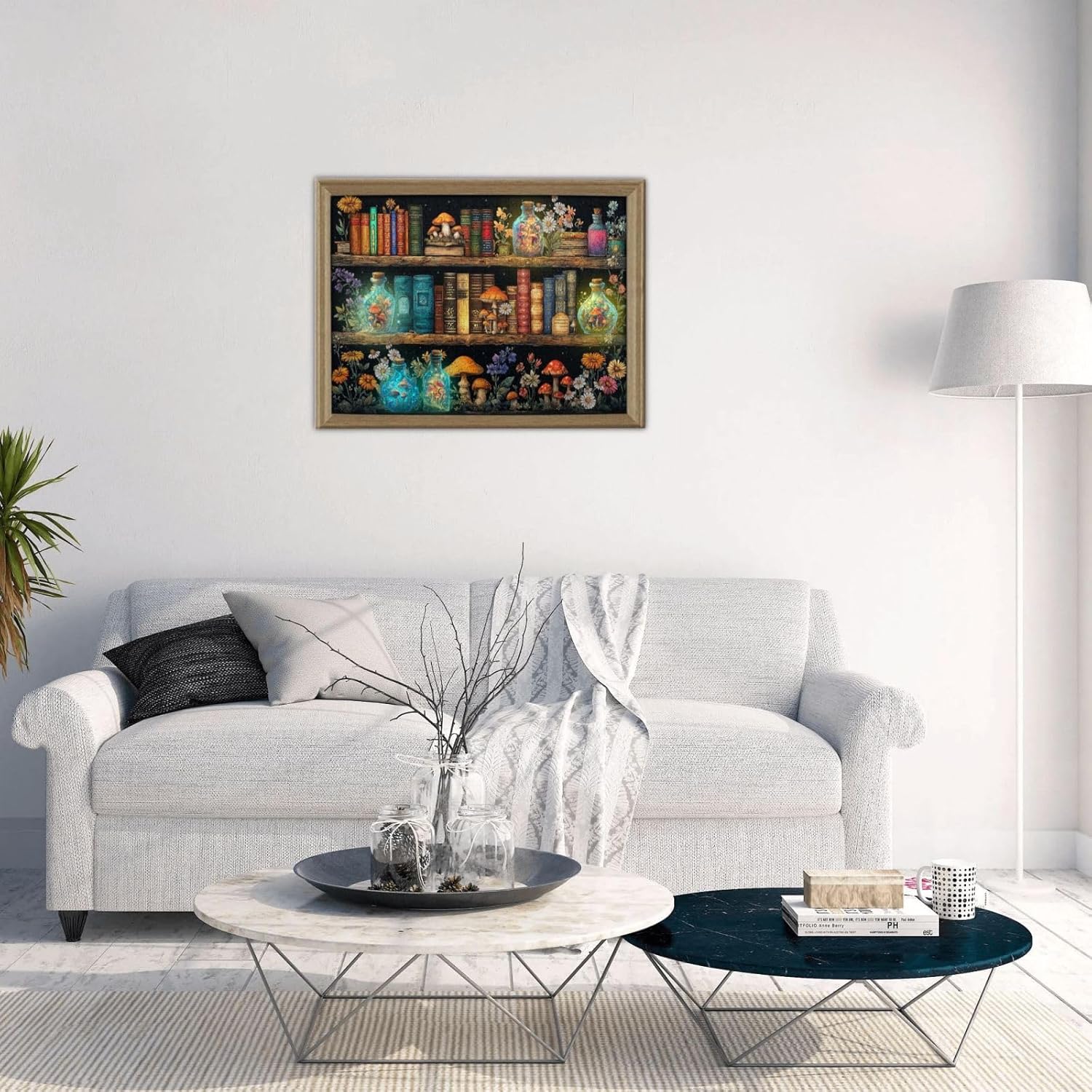 Wildflowers Book Jigsaw Puzzles for Adults 500 Pieces Wildflower Pages Bookshelf Puzzles Vintage Books Wooden Puzzle for Book Lovers Fun Family Game Challenging Books Puzzle Home Decoration Gifts