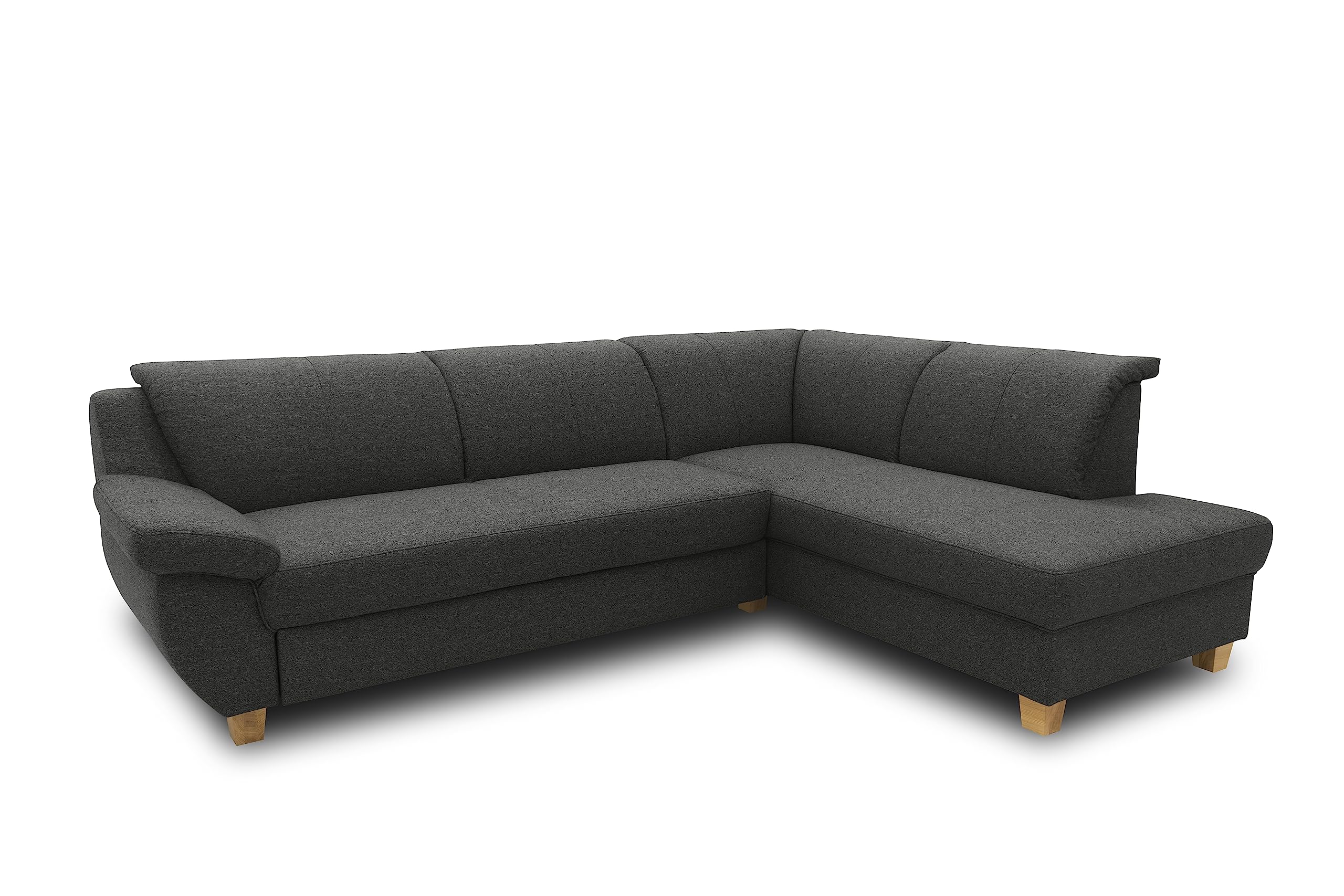 DOMO. collection Ecksofa Panama, gepolsterte Armlehnen, anthrazit