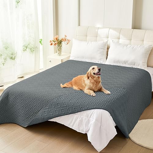 Miniatura 103 de hyha Manta impermeable para perro, manta suave para cama de perro, manta para mascotas, funda de sofá impermeable lavable para perros, fundas Gris