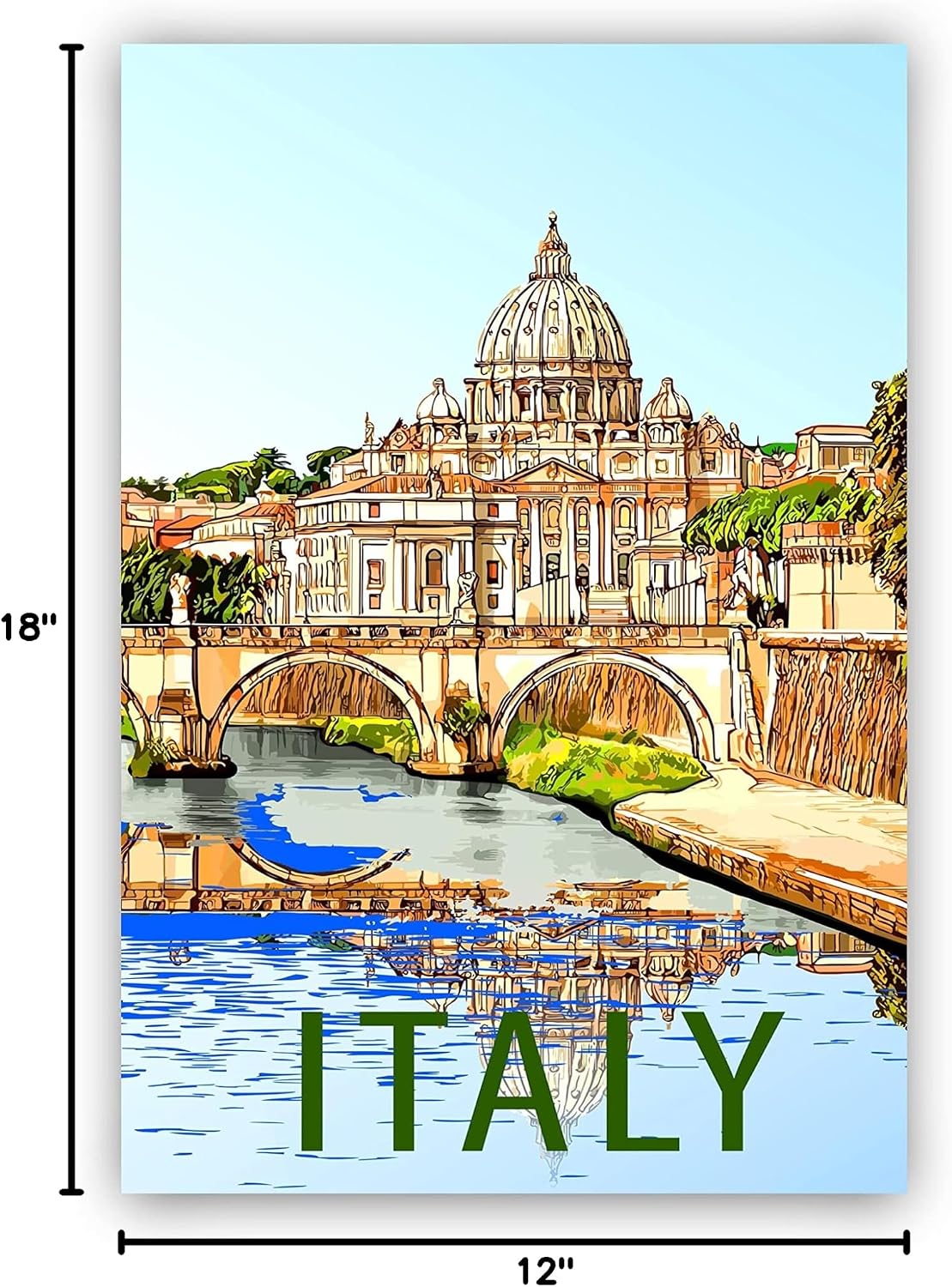 Italy Travel Poster, Italy Cityscape and Landmark Poster Wall Art, Home Wall Art, Office Wall Decor, Home Wall Posters, Italy Country Poster - 12x18