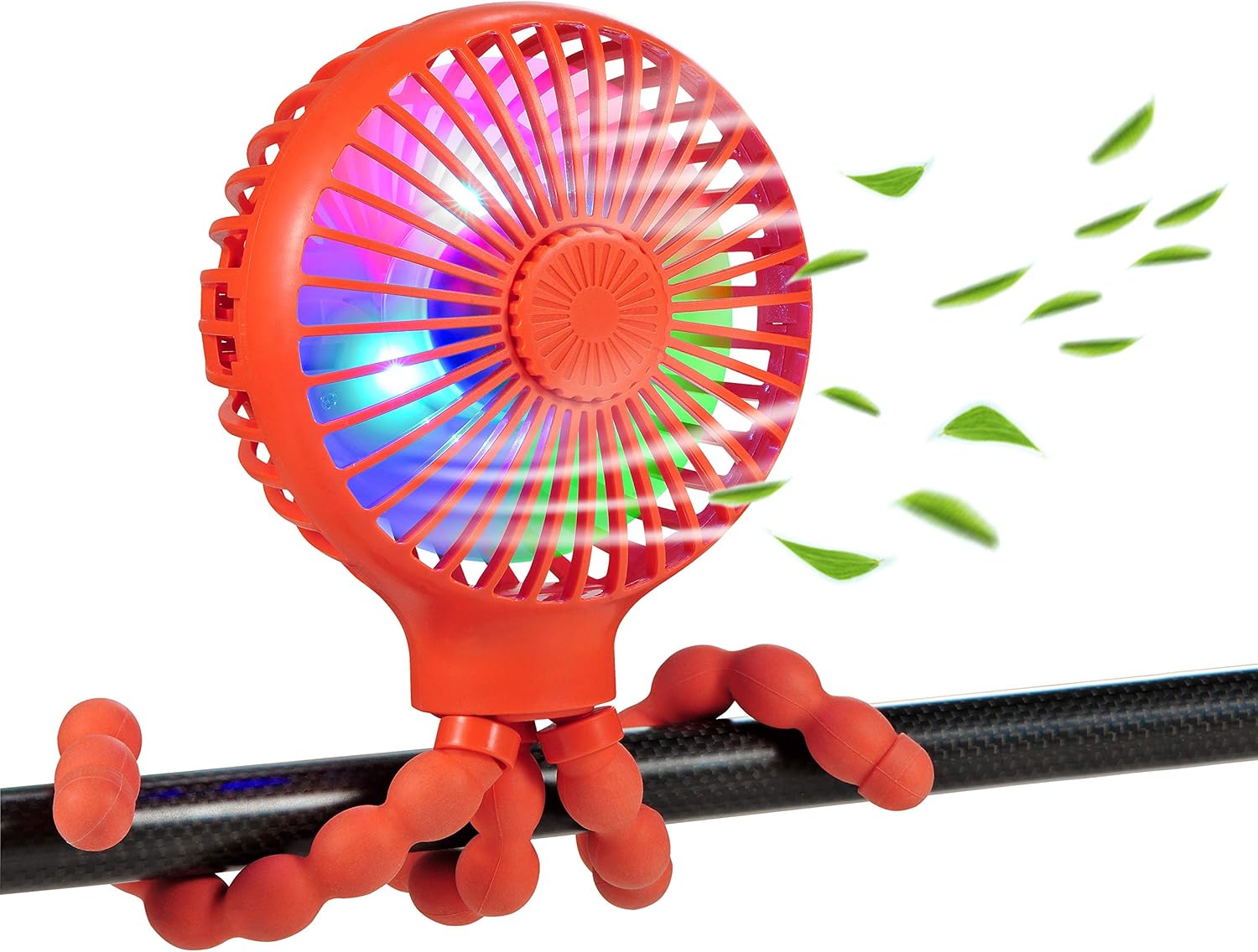 scurry Stroller Fan Upgraded Portable Fan Versatile Fan Personal Desk Fan USB Rechargeable Fan with LED Light and Aromatherapy Flexible Tripod Design Handheld Fan 3 Speeds Baby Fan for Stroller: Kitchen & Dining
