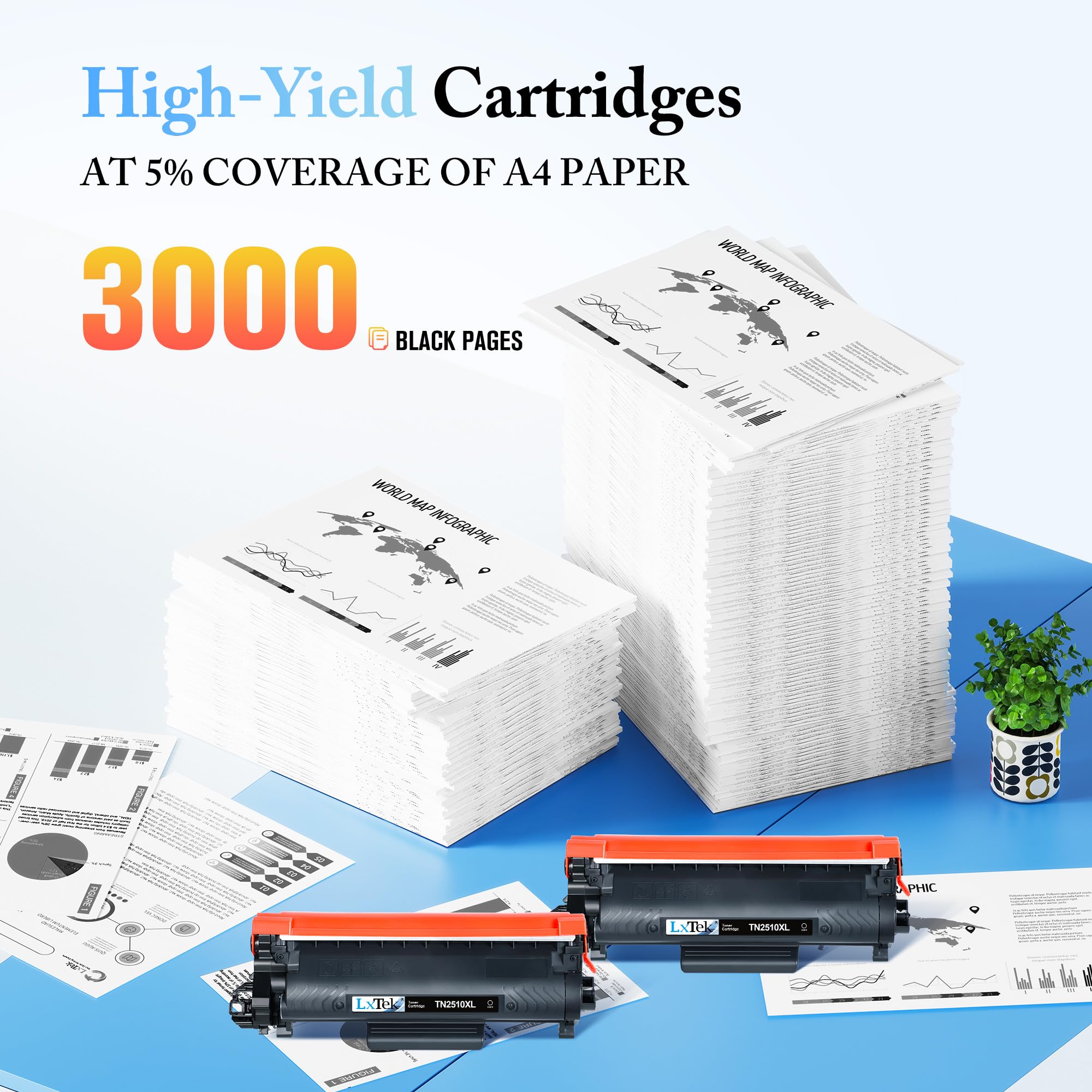 LxTek TN2510XL TN2510 per Brother TN2510 Toner compatibile con Brother MFC-L2800DW Toner 2510 TN 2510 TN-2510 TN 2510 XL per MFC-L2860DWE MFC-L2827DW MFC-L2835DW DCP-L2620DW (confezione da 1, nero)