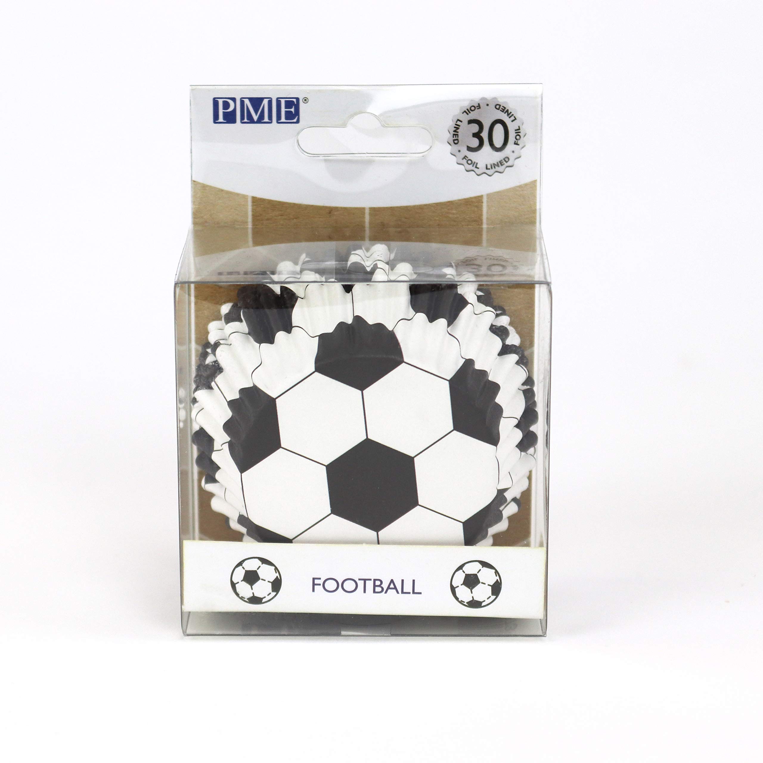 PME BC829 Football Cupcake Cases, Foil Lined - 30 Pack