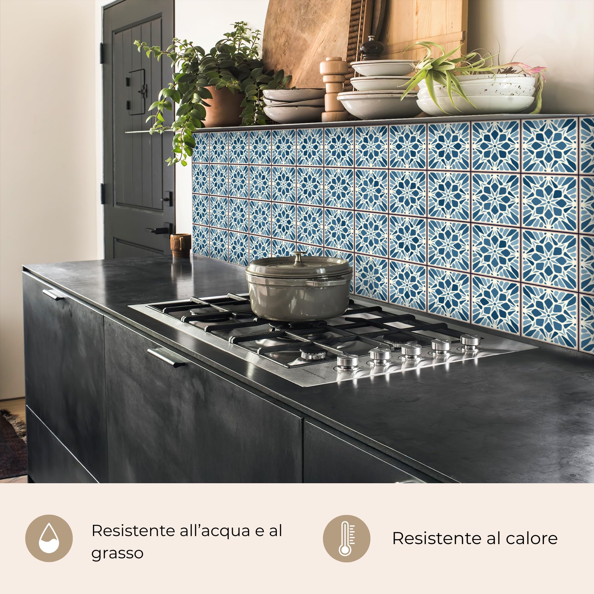 KitchenYeah© Paraschizzi Cucina Adesivo 60x250 cm Pannello Parete per Paraspruzzi Adesivi Muro Piastrelle - Vintage - Motivi