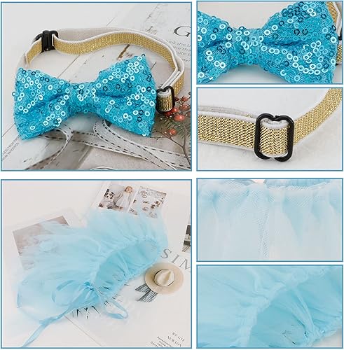 Miniatura 7 de Suministros para fiesta de cumpleaños para perros, sombrero de cumpleaños para perros + pajarita + bandanas para perro + pancarta de feliz