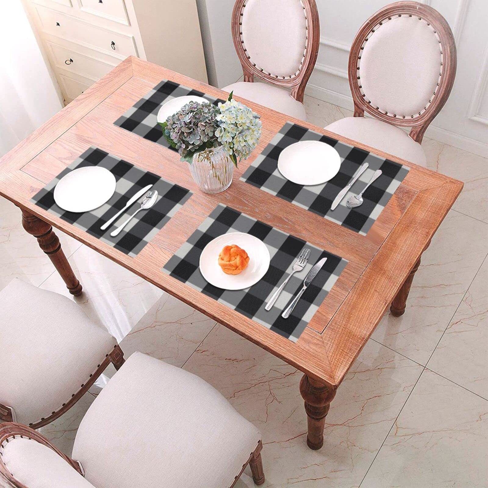 Mid-Century Modern Art Cat PVC Geweven Placemats 6 Stks