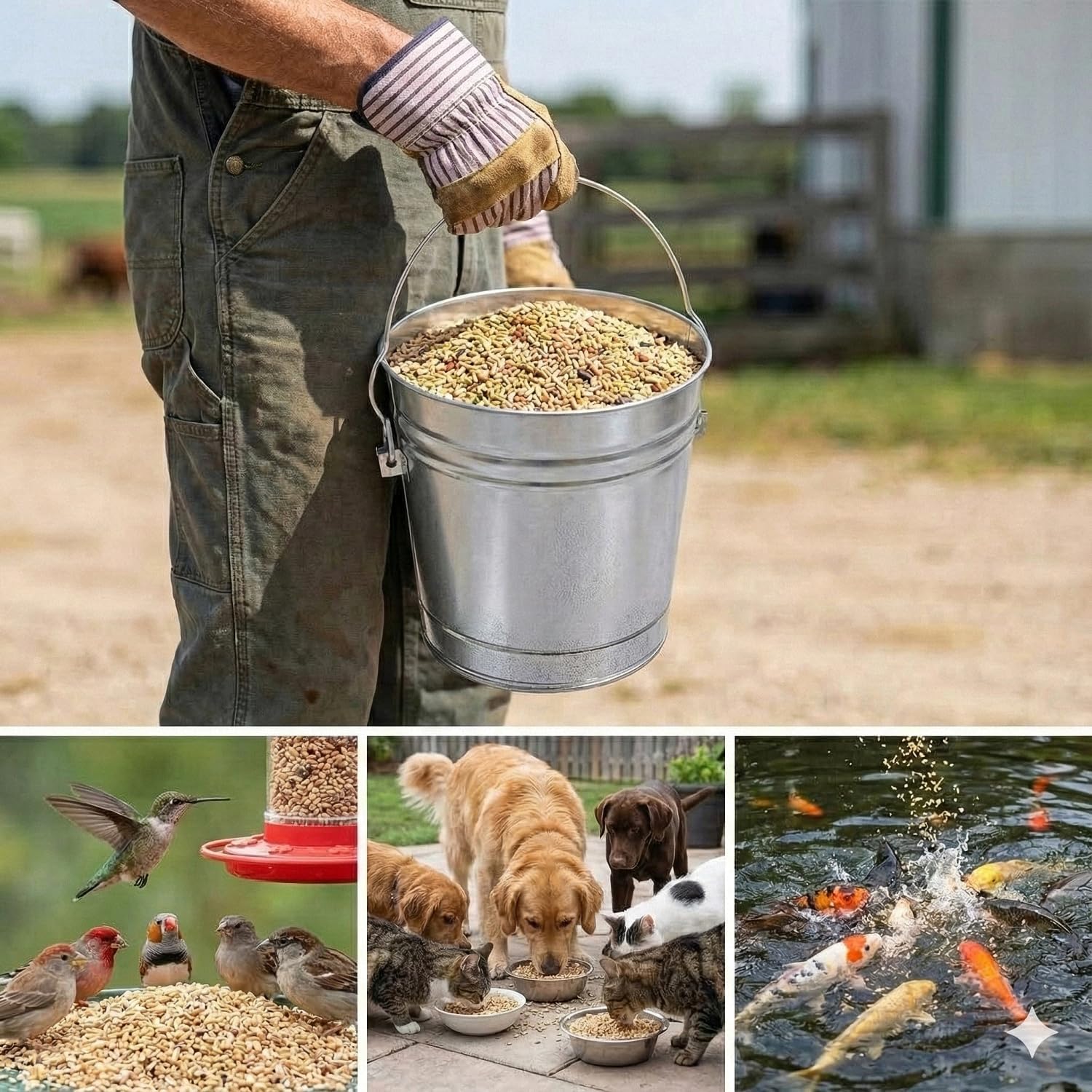 6-Gallon,Galvanized Steel Locking Lid Storage Can-Rustproof Dry