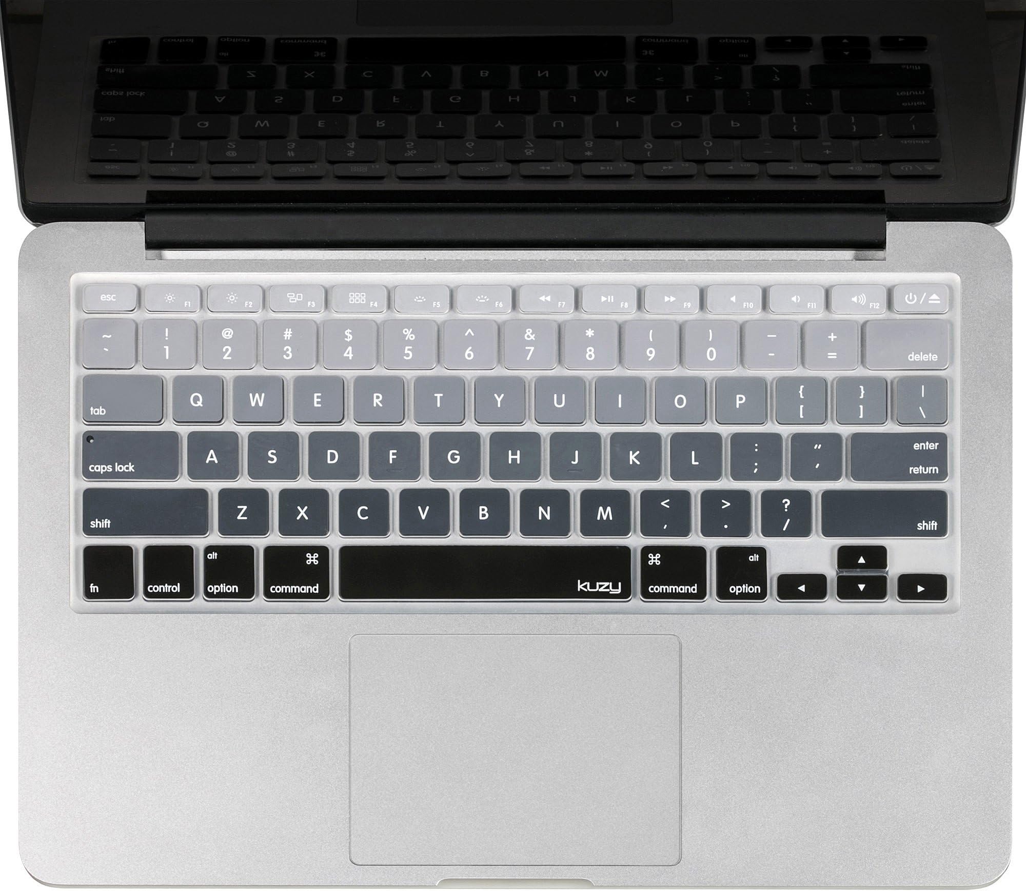Kuzy Gray Ombre Colors Keyboard Cover Silicone Skin for Pro 13" 15" 17" Grey Ombre