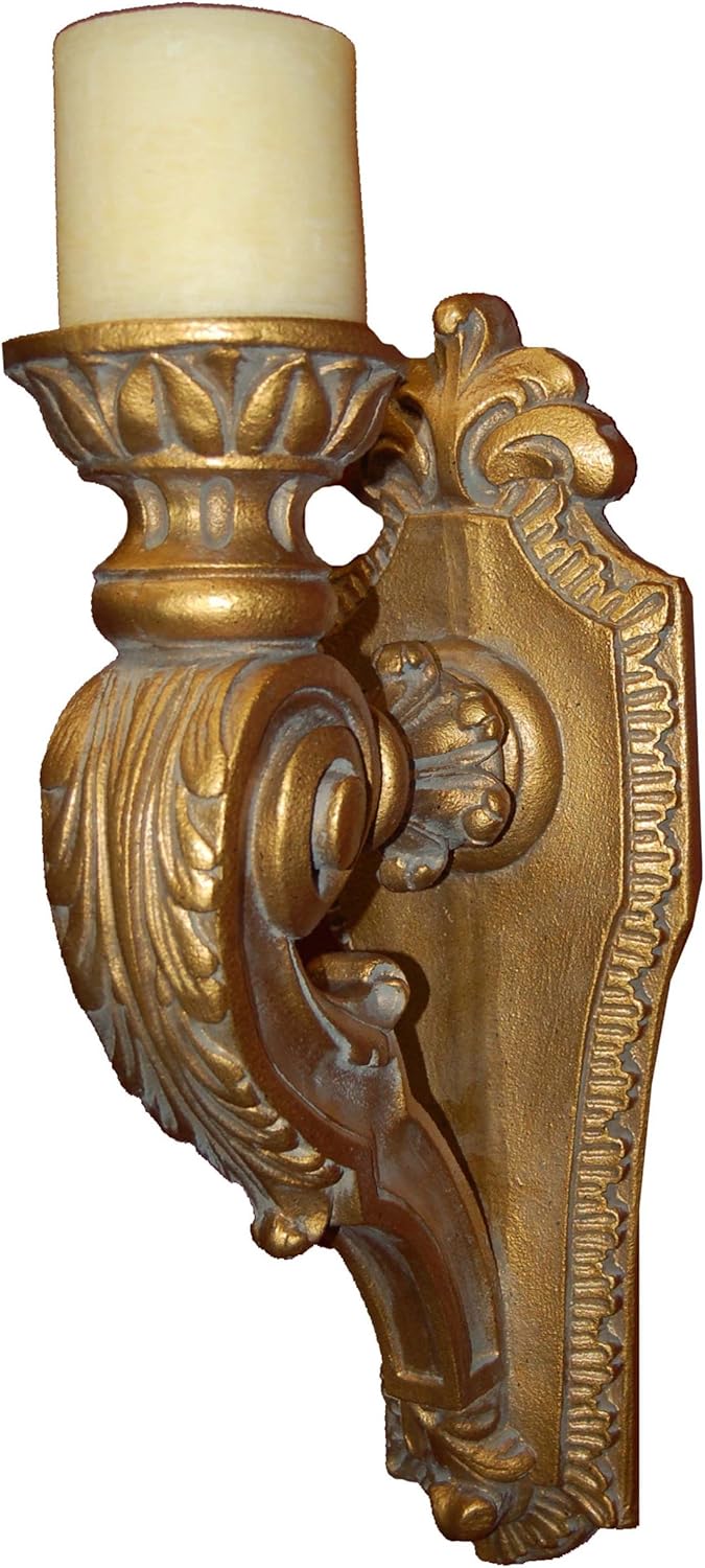 Amazon.com: Hickory Manor House Acanthus Wall Sconce, Antique Gold