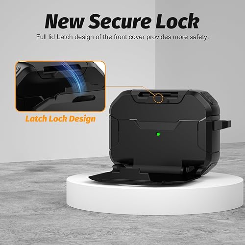 Miniatura 4 de Valkit Funda para Airpods Pro para hombres con cerradura serie armadura militar de cuerpo completo AirPod Pro con llavero Cool Air Pod Pro funda