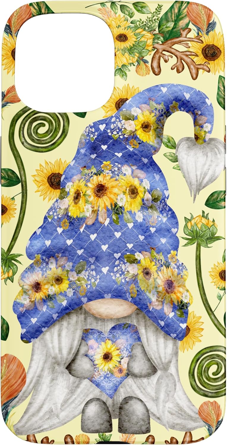 Spring Flower Mom Pattern For Summer Cute Sunflower Gnome Case for iPhone 15 Pro
