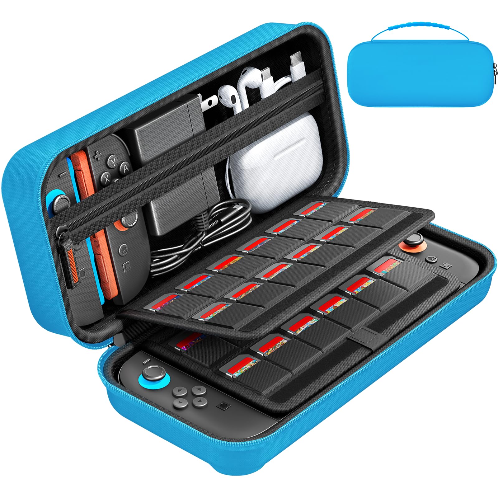 daydayup Switch Carrying Case Compatible with Nintendo Switch 2 with 24 Games Cartridges Protective Hard Shell Travel Carrying