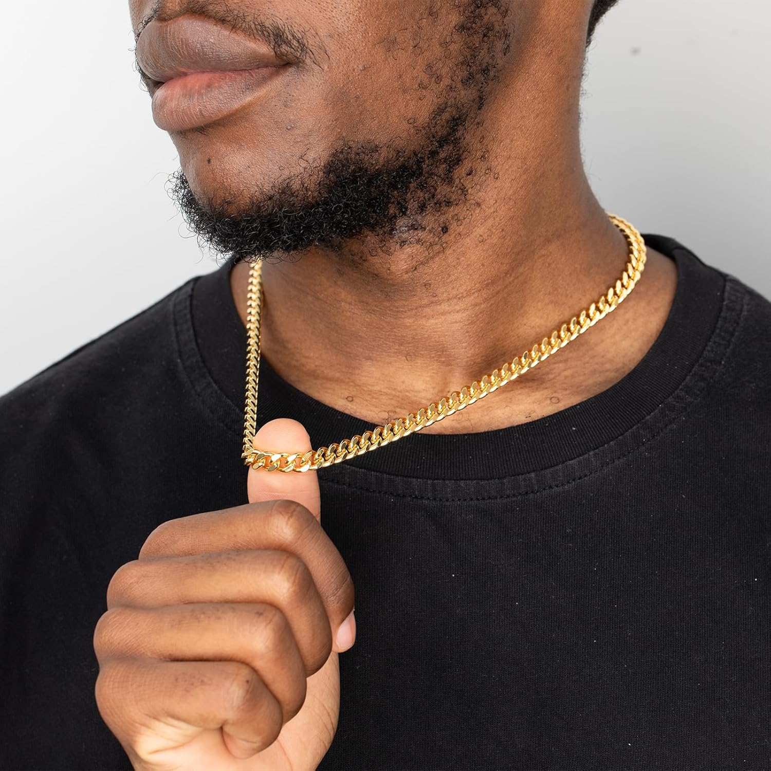 7MM Cuban Link Chain for Men 14K Gold Chain Necklaces 20 Inch - Image 3