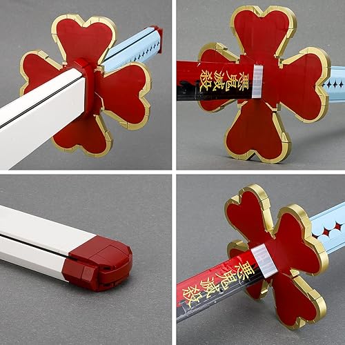 Miniatura 2 de TOY PLAYER Demon Sword - Juego de construcción de juguete Kanroji Mitsuri con vaina y soporte, juego de construcción Katana, regalo para fanáticos