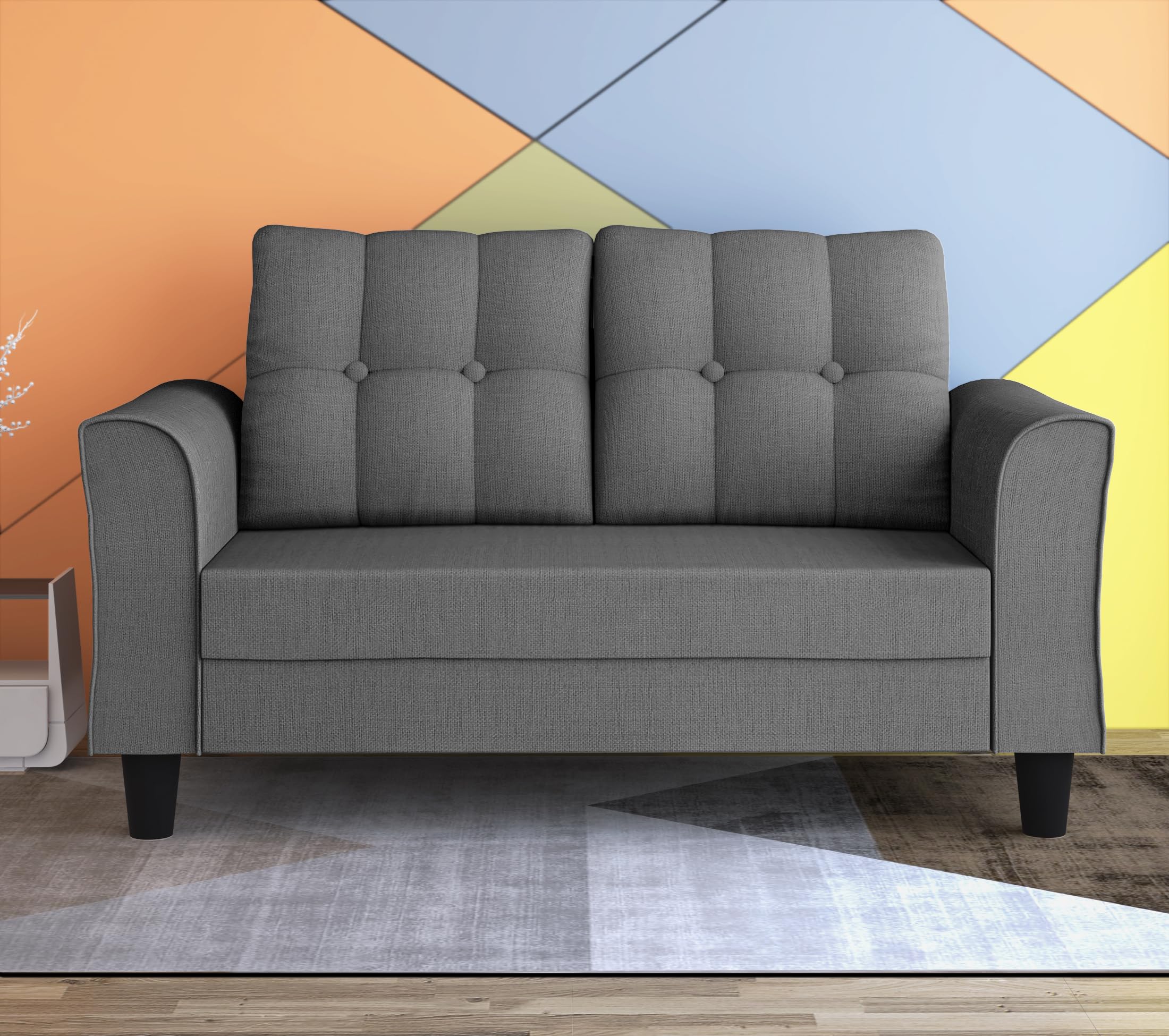 Adorn India Maddox Tufted 2 Seater Sofa (Grey) (B0CCLDXYX4) Amazon Price History, Amazon Price Tracker