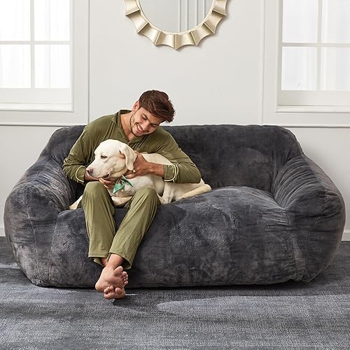 Miniatura 9 de Homguava Sofá cama, futón con reposabrazos, sofá biplaza de 2 plazas, sofá cama suave de piel sintética, sofás pequeños para sala de estar,