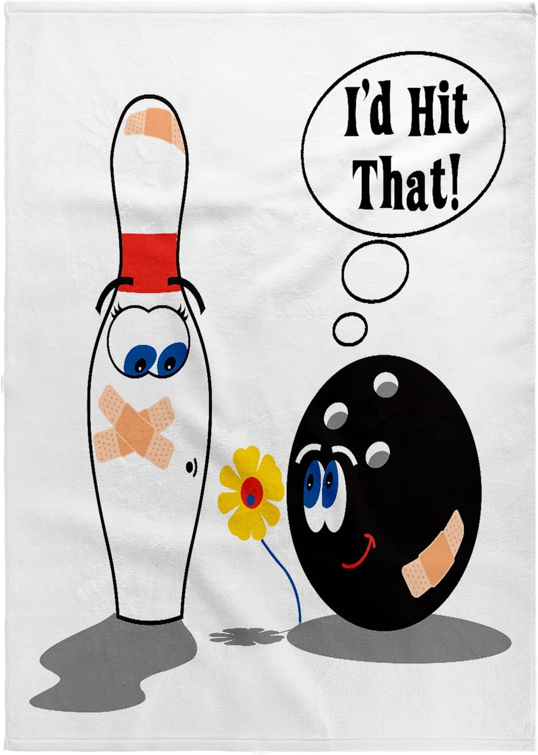 3dRose Id Hit that Bowling Ball Thinks to Pin Bowling Humor Sports Design 22x30 Bath Hand Pool Towel
