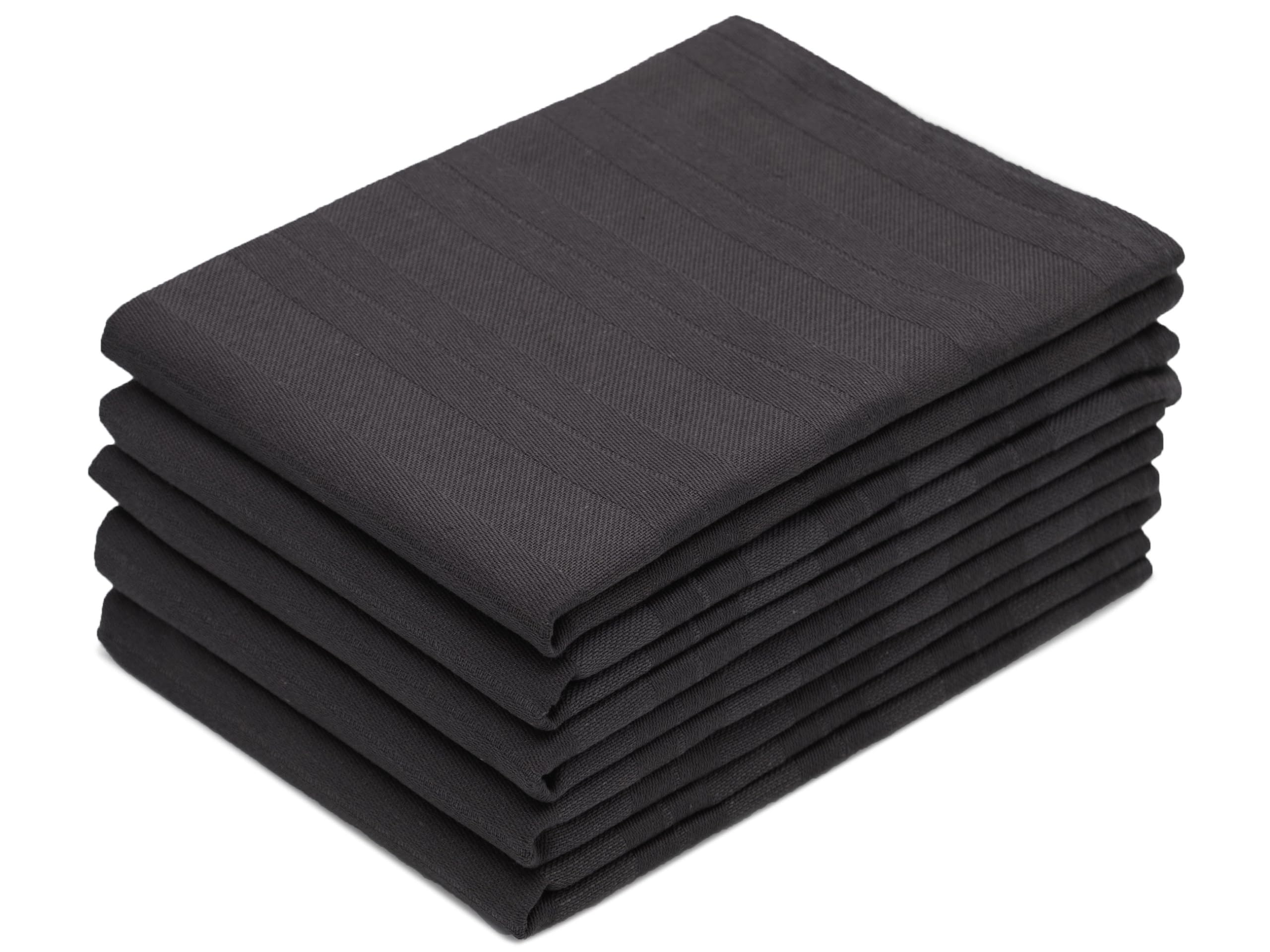 ZOLLNER 5 strofinacci in cotone - 50x70 cm - canovacci da cucina a righe grigio scuro - assorbenti e robusti - lavabili a 60°C - qualità gastsronomica - Certificato OEKO TEX (R)