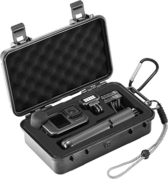 Hard Case for Gopro Hero 13/12/11/10/9 Media Mod/Volta/Light Mod,Wasterproof Organizer Travel Storage Case for Go pro Hero for dji osmo action 6 5 with 2 Batteries Accessories