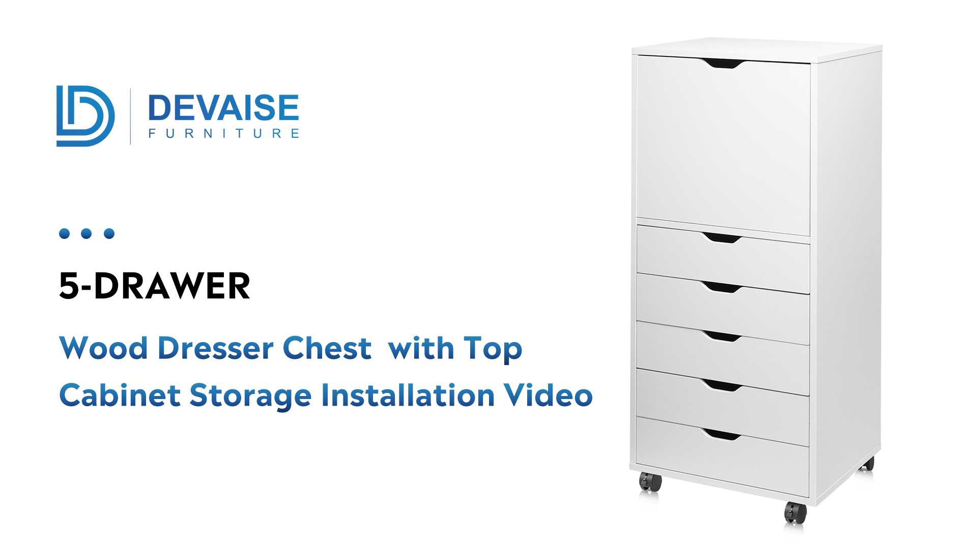 Amazon.com: DEVAISE Wood File Drawers, Mobile Chest with 5 Drawer
