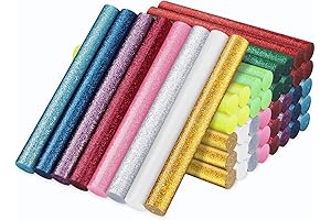 Glitter Color Hot Glue Sticks, 48 PCS Full Size Hot Melt Gluing...