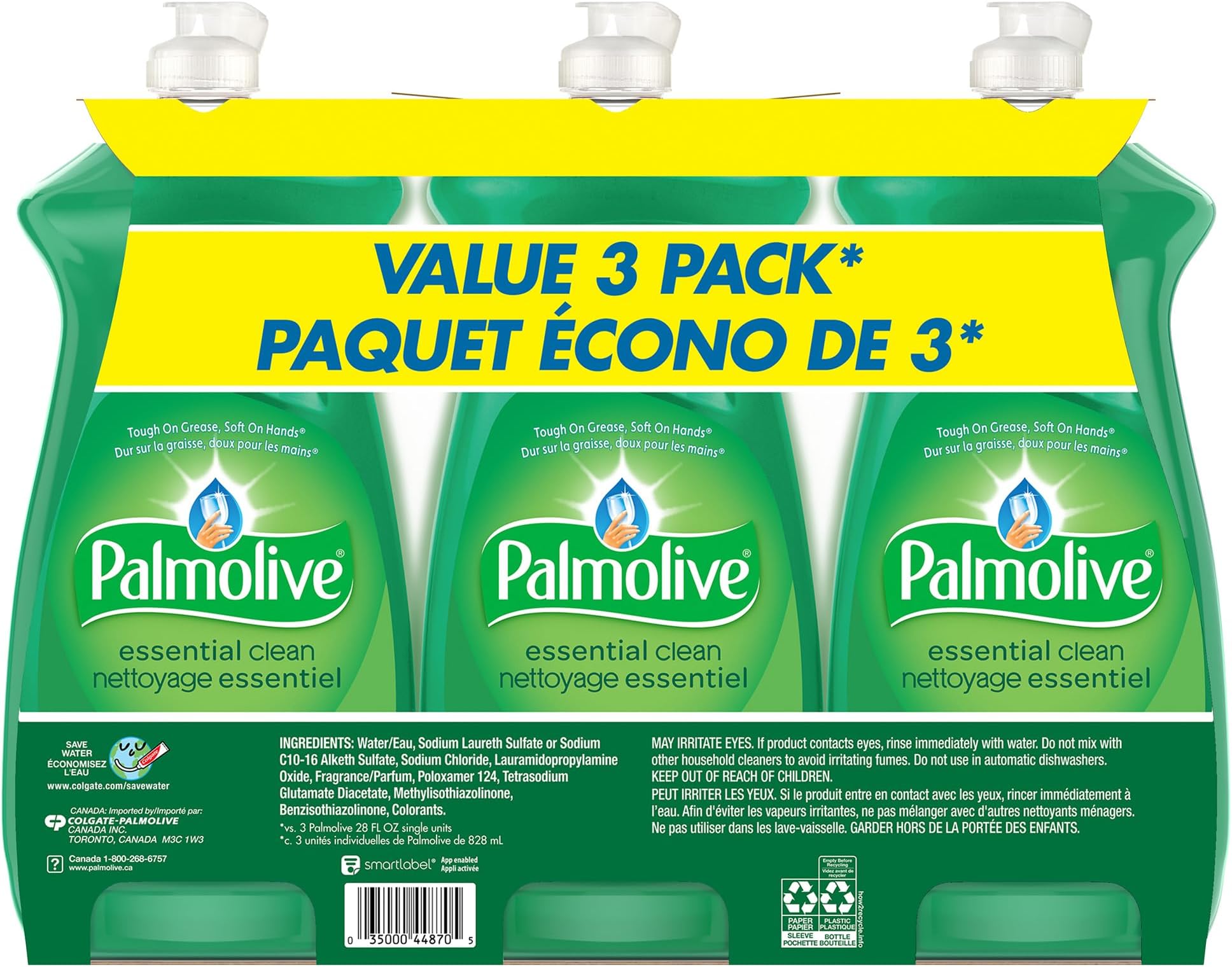 Essential Clean Liquid Dish Soap, Original - 28 Fluid Ounce (Triple Pack)