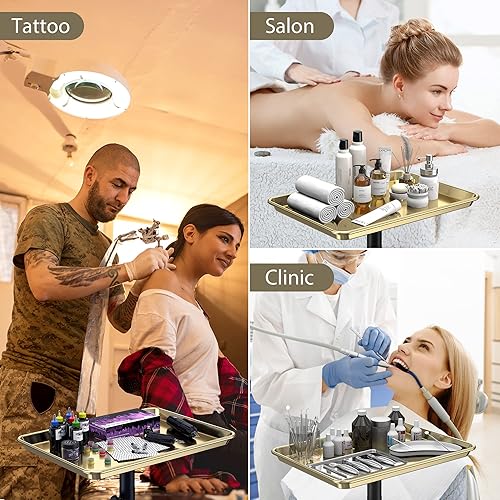 Miniatura 6 de Bandeja de salón para peluquería, carrito de salón para estilista de peluquería, carrito con ruedas, bandeja rodante de salón, estaciones de salón,