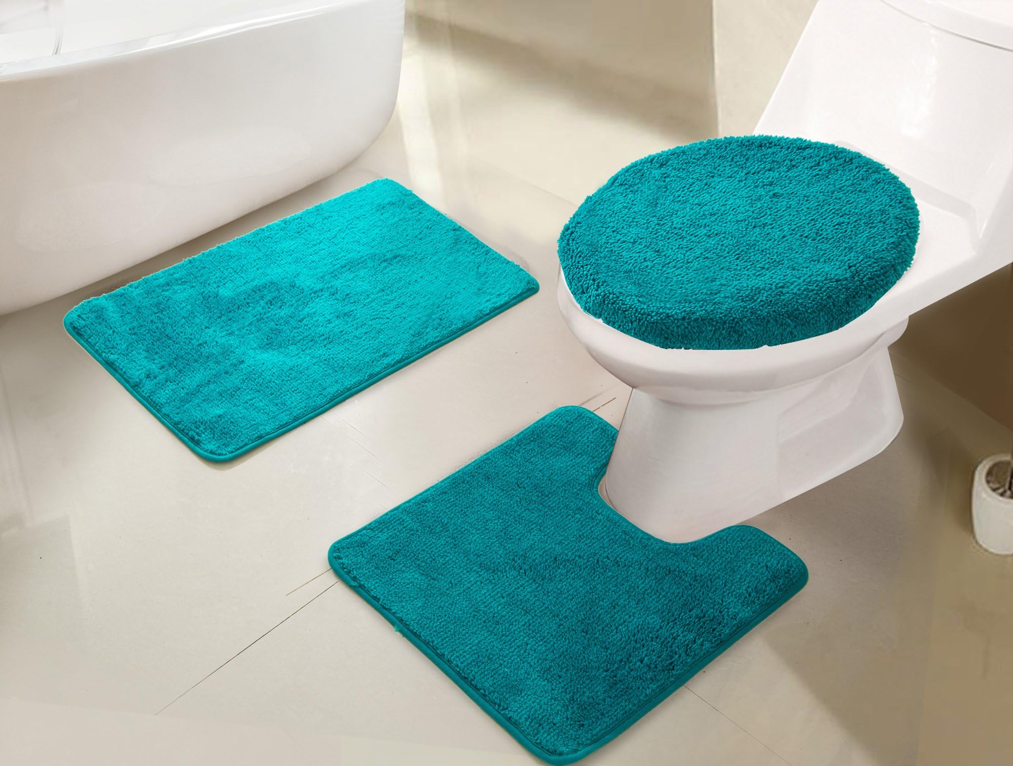 RT Designers Collection Imperial 3-Piece Bath Rug Set, Teal