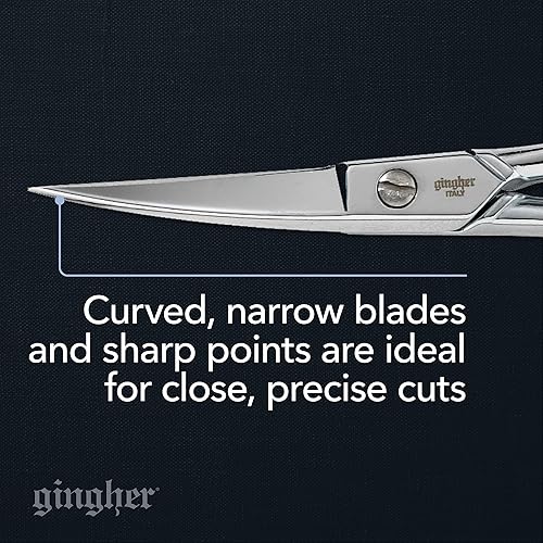Miniatura 3 de Fiskars Gingher - Tijeras curvadas para bordar, 4 pies, color plateado