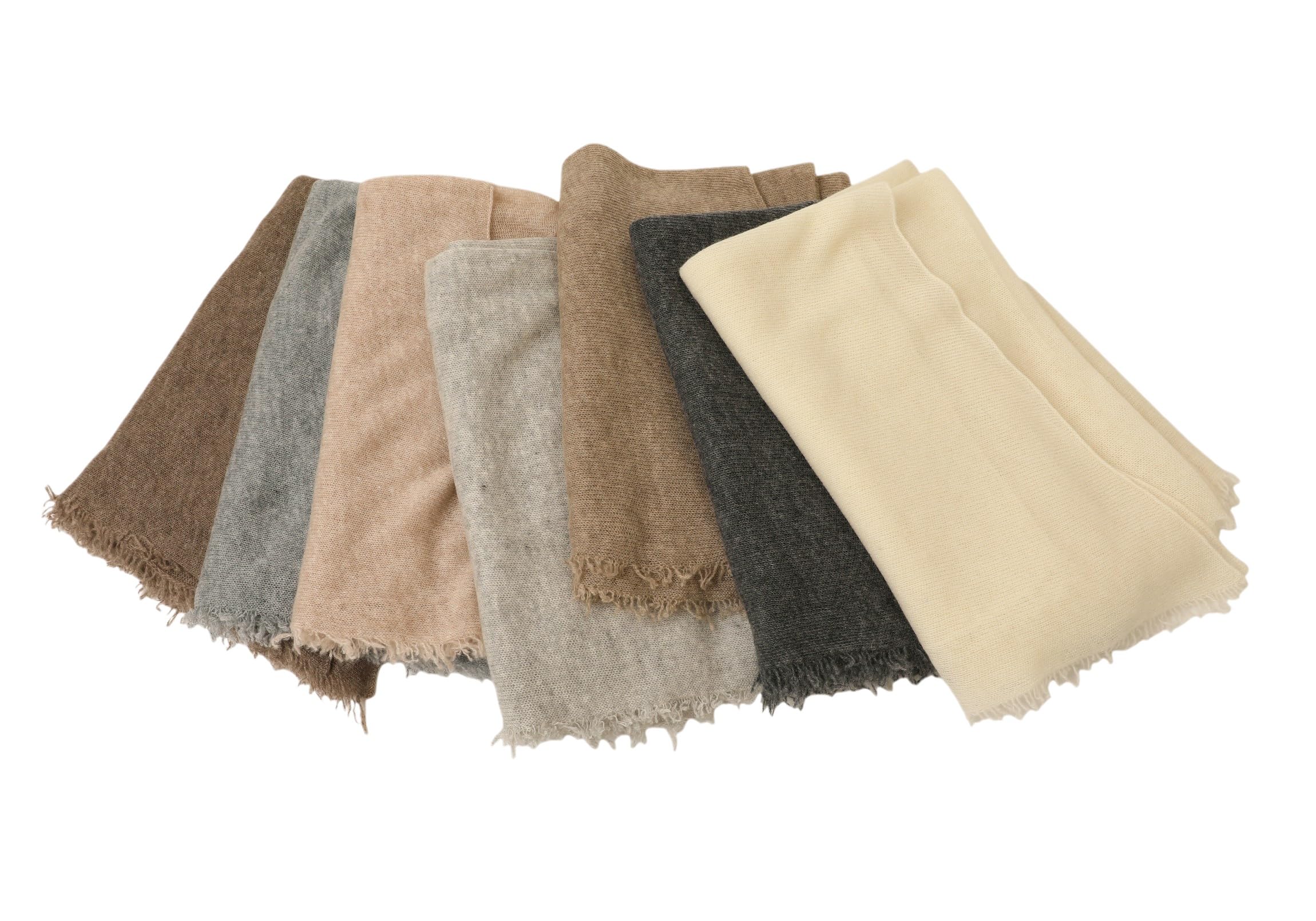 Sciarpa in Cashmere Morbida come una Nuvola – Leggera Soffice con Frange Forma a Diamante – Scialle in Cashmere per Donna Inverno Primavera