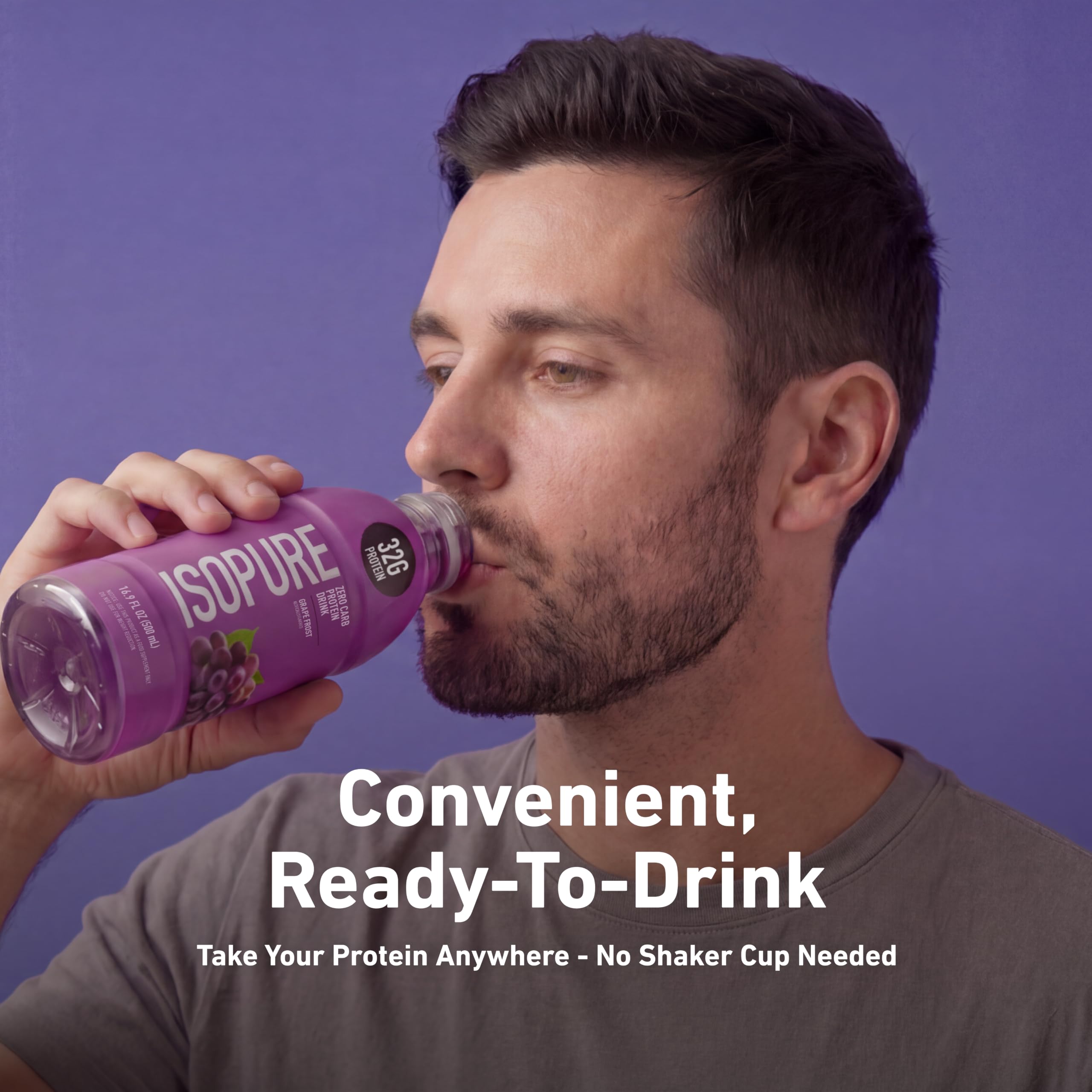 Isopure Zero Carb Clear Protein Drink, Grape Frost 12 Count — Amazon image 9